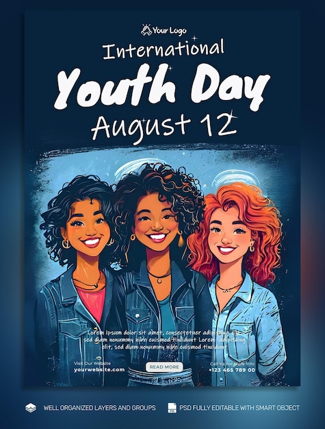 TEMPLATE International Youth Day social media post