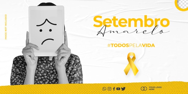 Template social media suicide prevention september yellow brazil setembro amarelo in brasil