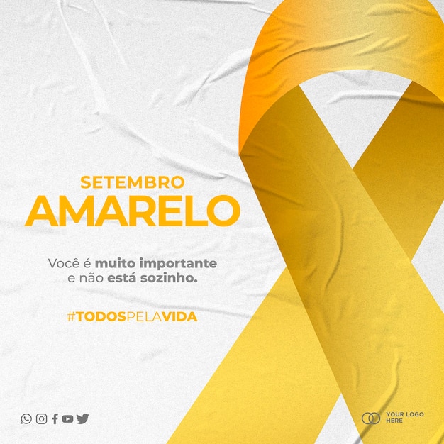 Template social media suicide prevention september yellow brazil setembro amarelo in brasil