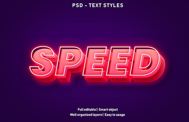 Template of Speed text effect