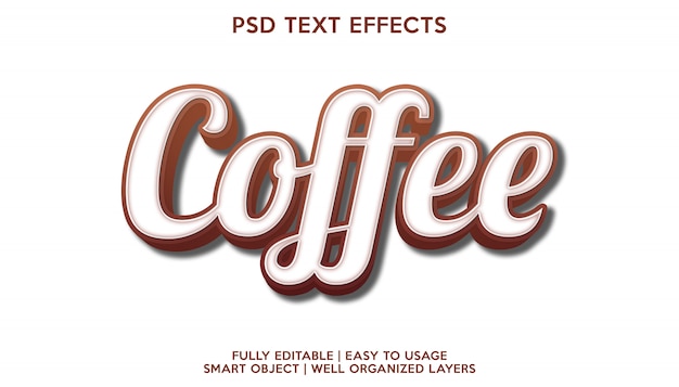 Template for text font with coffee text effect