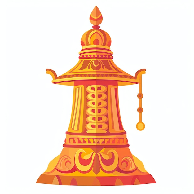 PSD temple bell indian illustration