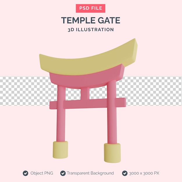 temple gate 3d illustration