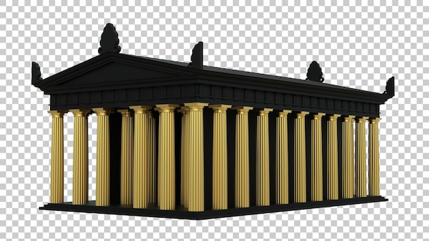 Temple on transparent background 3d rendering illustration