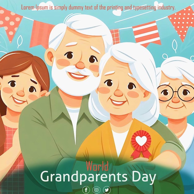 PSD templet of celebrating grandparents day on sunday september 8 2024