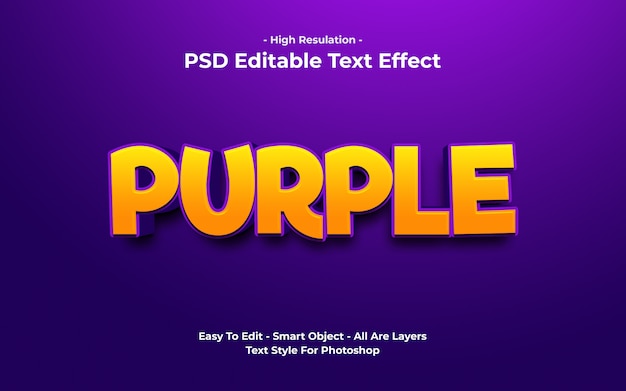 Templete of purple text effect