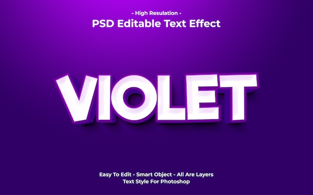 Templete of violet text effect