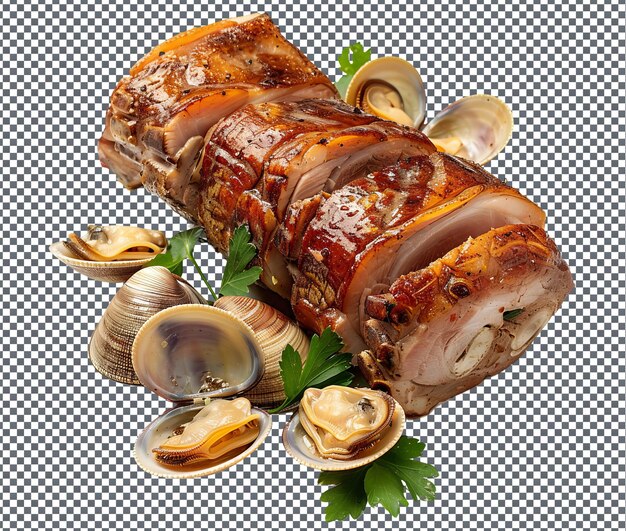 Tempting Roasted pork isolated on transparent background