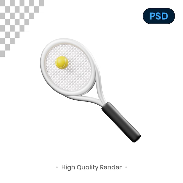 Tennis 3D Render Illustration Premium Psd