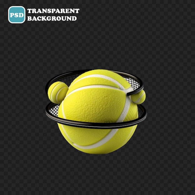 PSD tennis ball isolated 3d render illustration