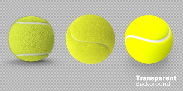 PSD tennis balls on transparent background