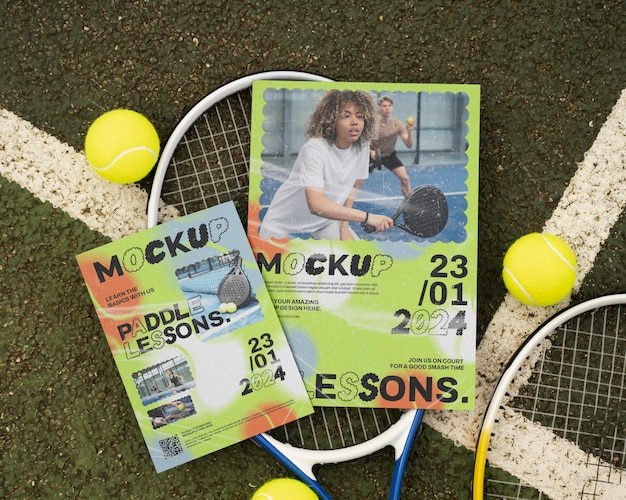 Tennis competition flyer mockup