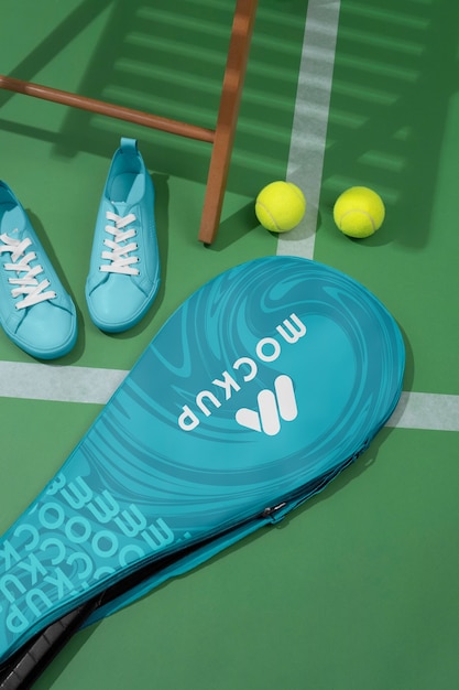 Tennis essentials with 80s aesthetic