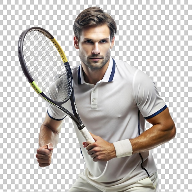 PSD tennis player man on transparent background