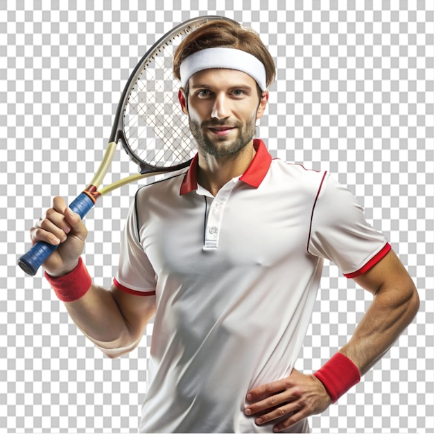 PSD tennis player man on transparent background