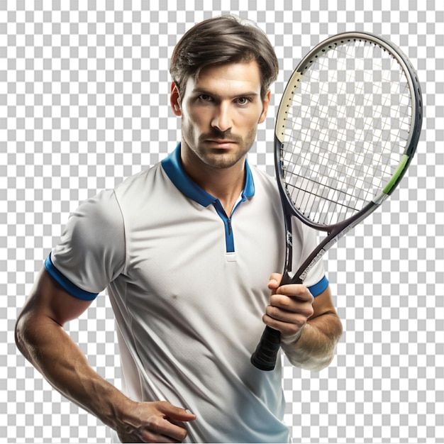 PSD tennis player man on transparent background