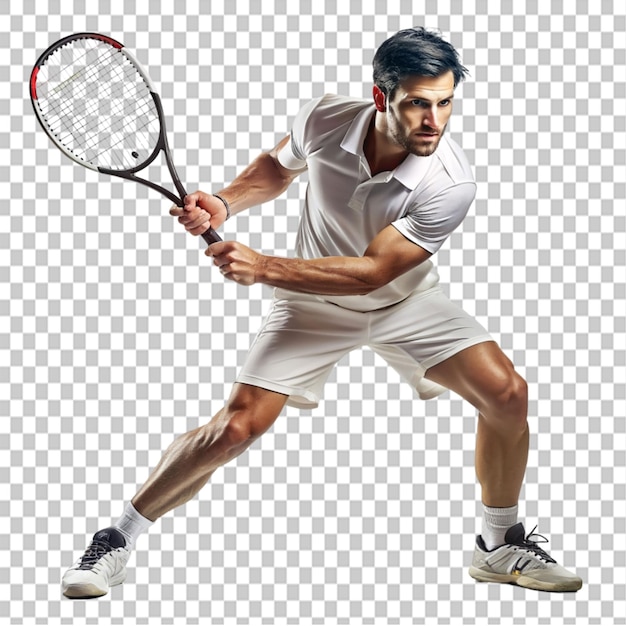 PSD tennis player man on transparent background