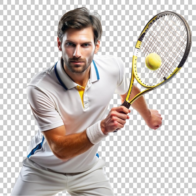 PSD tennis player man on transparent background