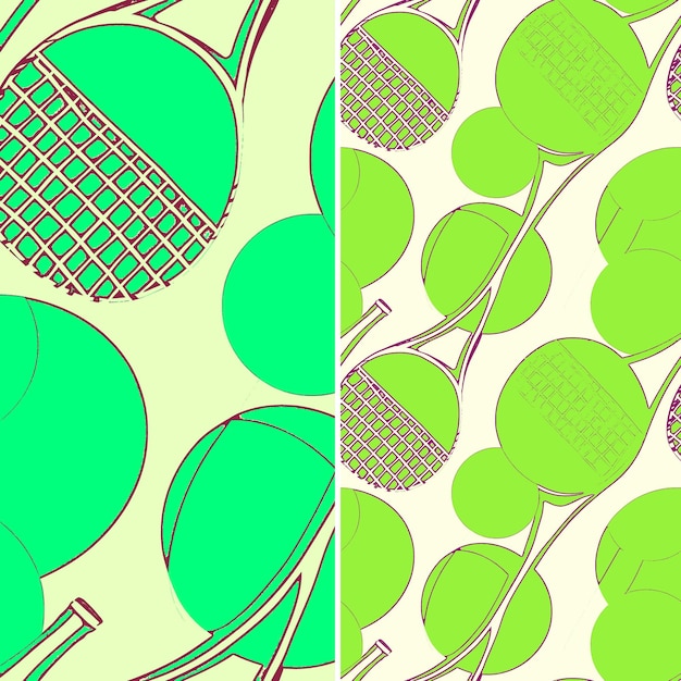 PSD tennis racket with ball shapes and competitive design with c illustration vector pattern designs