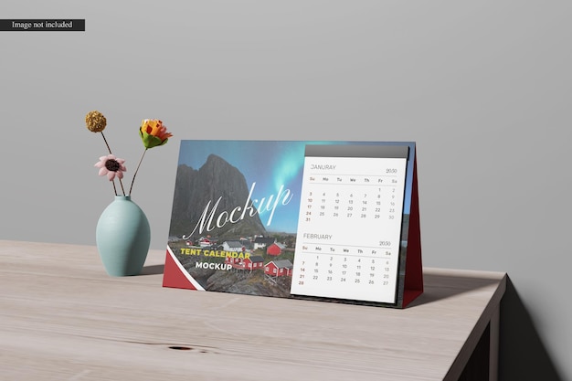 Tent calendar mockup