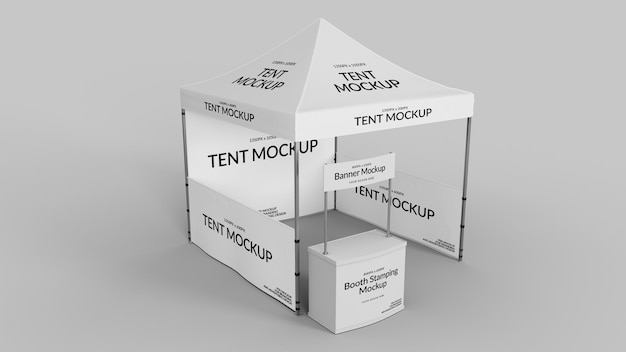 PSD tent mockup top view