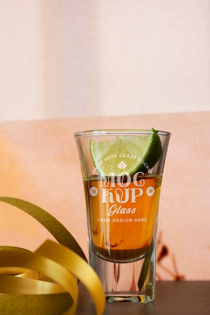 PSD tequila shot glass mockup