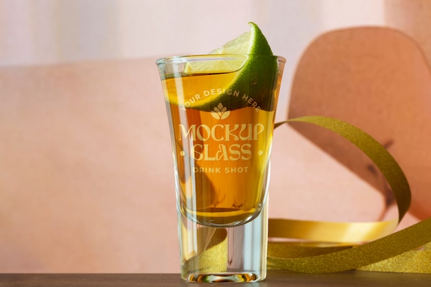 Tequila shot glass mockup