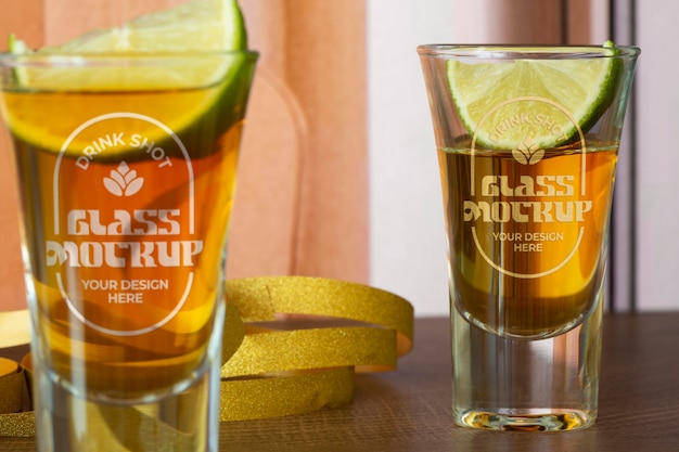 Tequila shot glass mockup