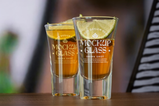 PSD tequila shot glass mockup