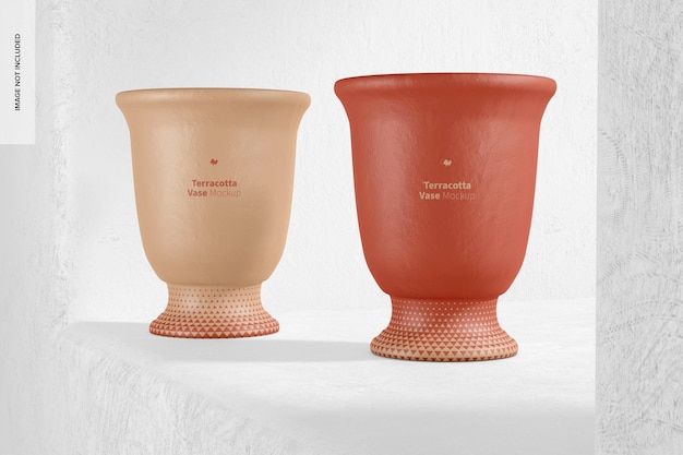 Terracotta Vases Mockup, Perspective