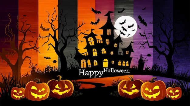 Terrific halloween background with flat template