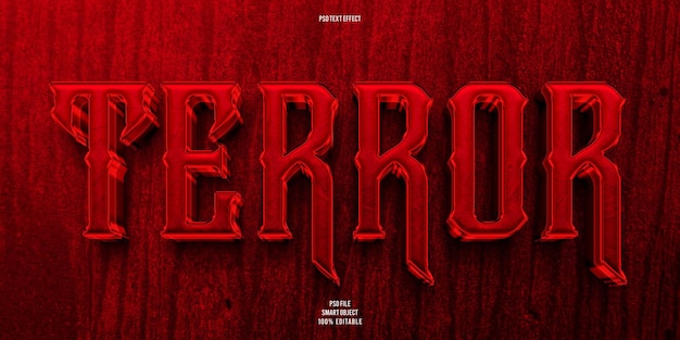 Terror 3D editable text effect