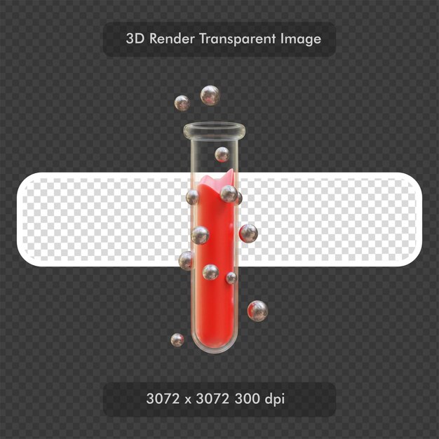 Test Tube 3D Rendering Illustration