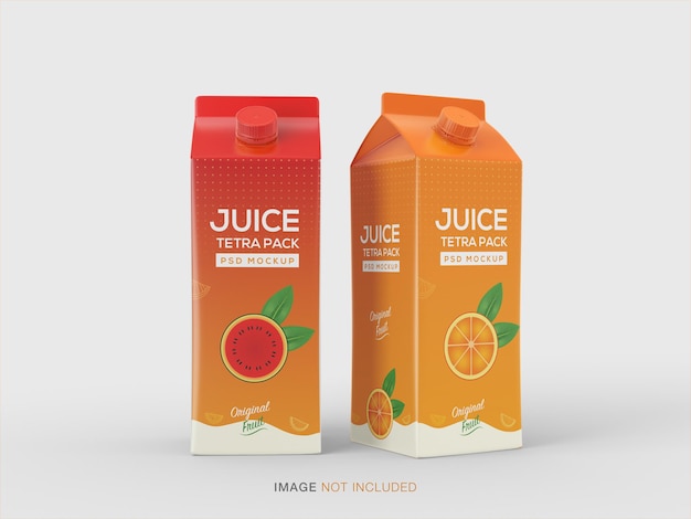 Tetra juice pack mockup for branding presentation