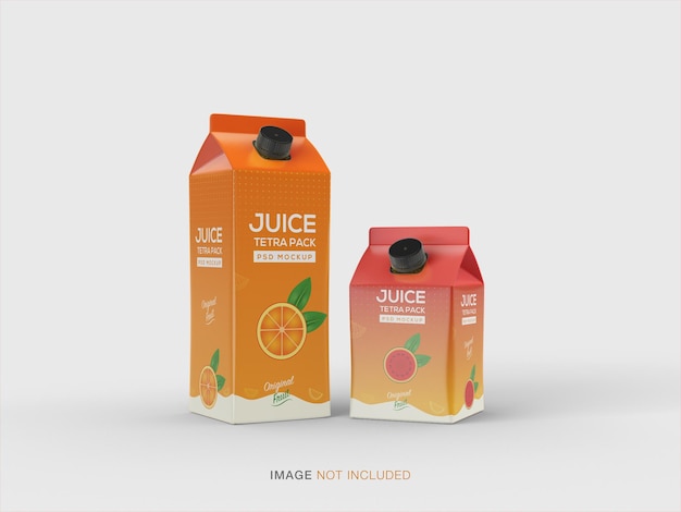 Tetra juice pack mockup for product branding