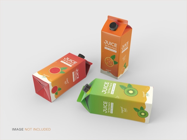 Tetra juice paper carton packaging mockup