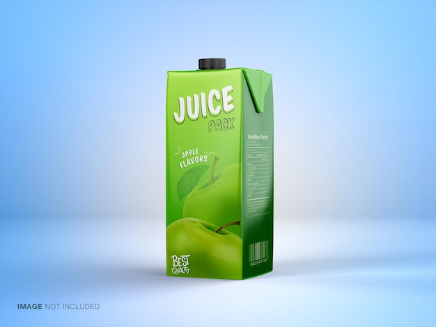 PSD tetra juice paper carton realistic mockup