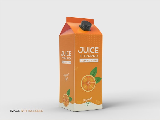 Tetra paper juice packaging mockup