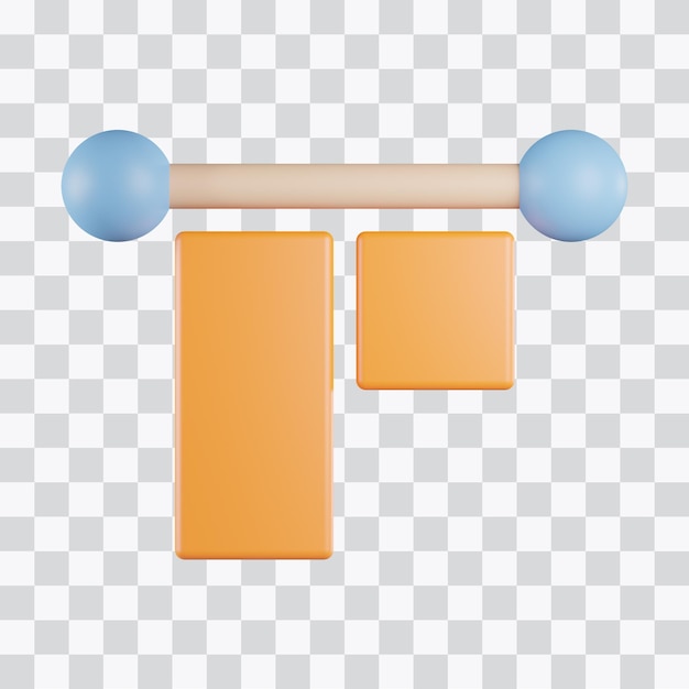 Text Align Top 3D Icon