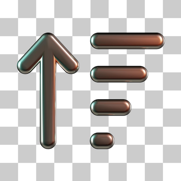 Text Ascending Arrow 3D Icon