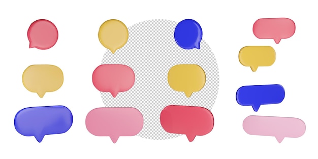 text box speech bubble blank communication icon 3D