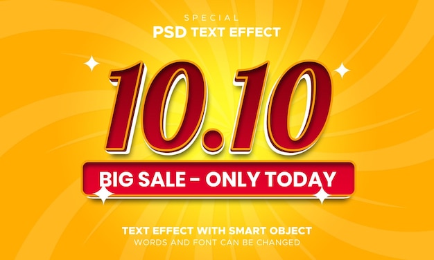 Text effect 1010 sale banner smart object