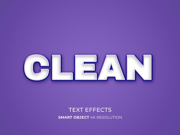 Text effect 3d clean modern