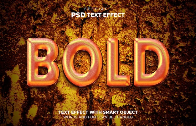 Text effect bold mockup 3d texture