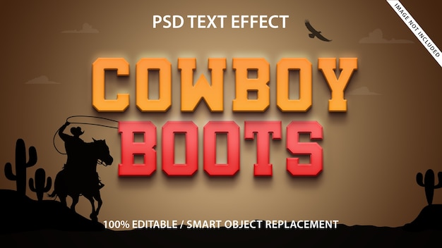 Text Effect Cowboy Boots Template