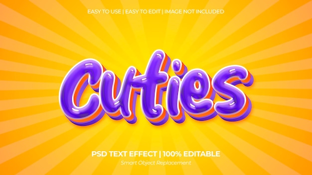 PSD text effect cuties