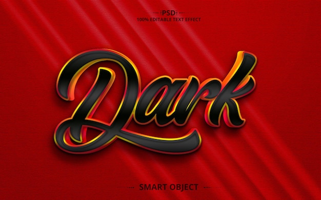 Text effect editable Dark black creative 3d editable text effect design