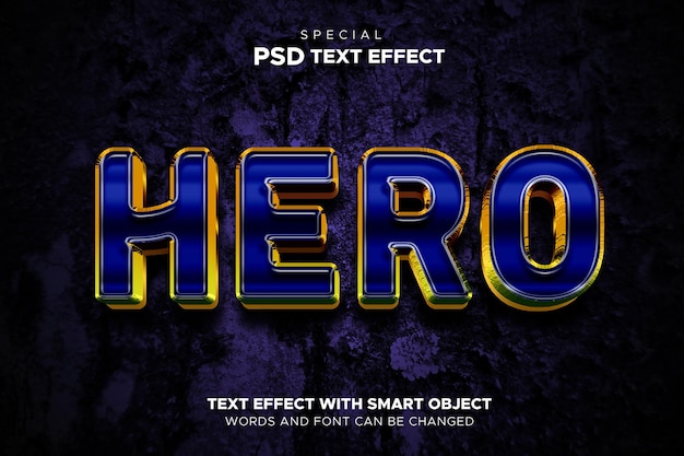 Text effect hero editable smart object