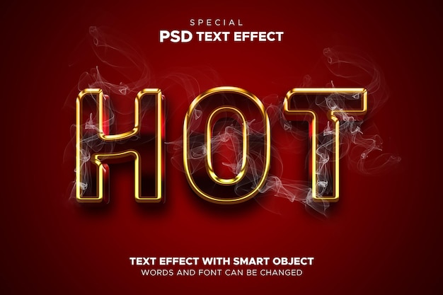 Text effect hot editable smart object