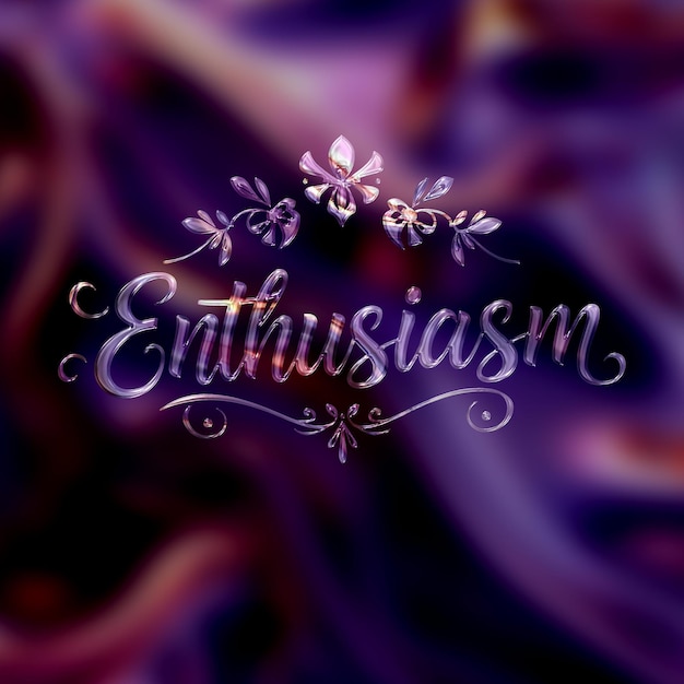 PSD text effect on matellic background enchanting violet with rose gold fluid appearance background